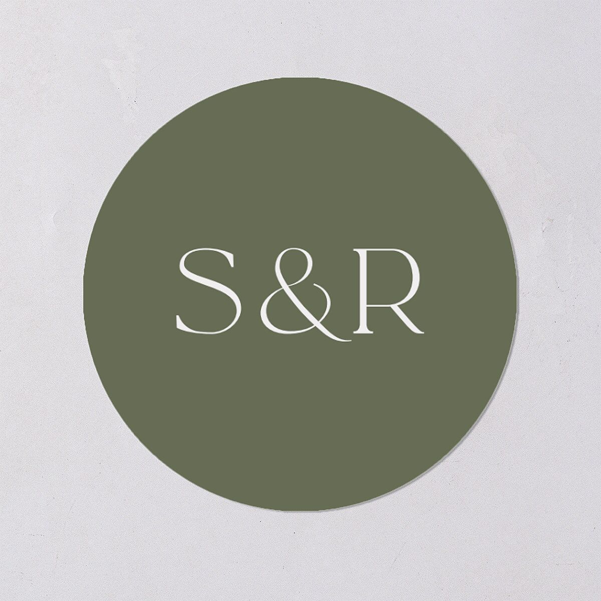 Classic Stack Wedding Stickers Dark Camo Circle