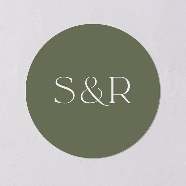 Classic Stack Wedding Stickers Dark Camo Circle
