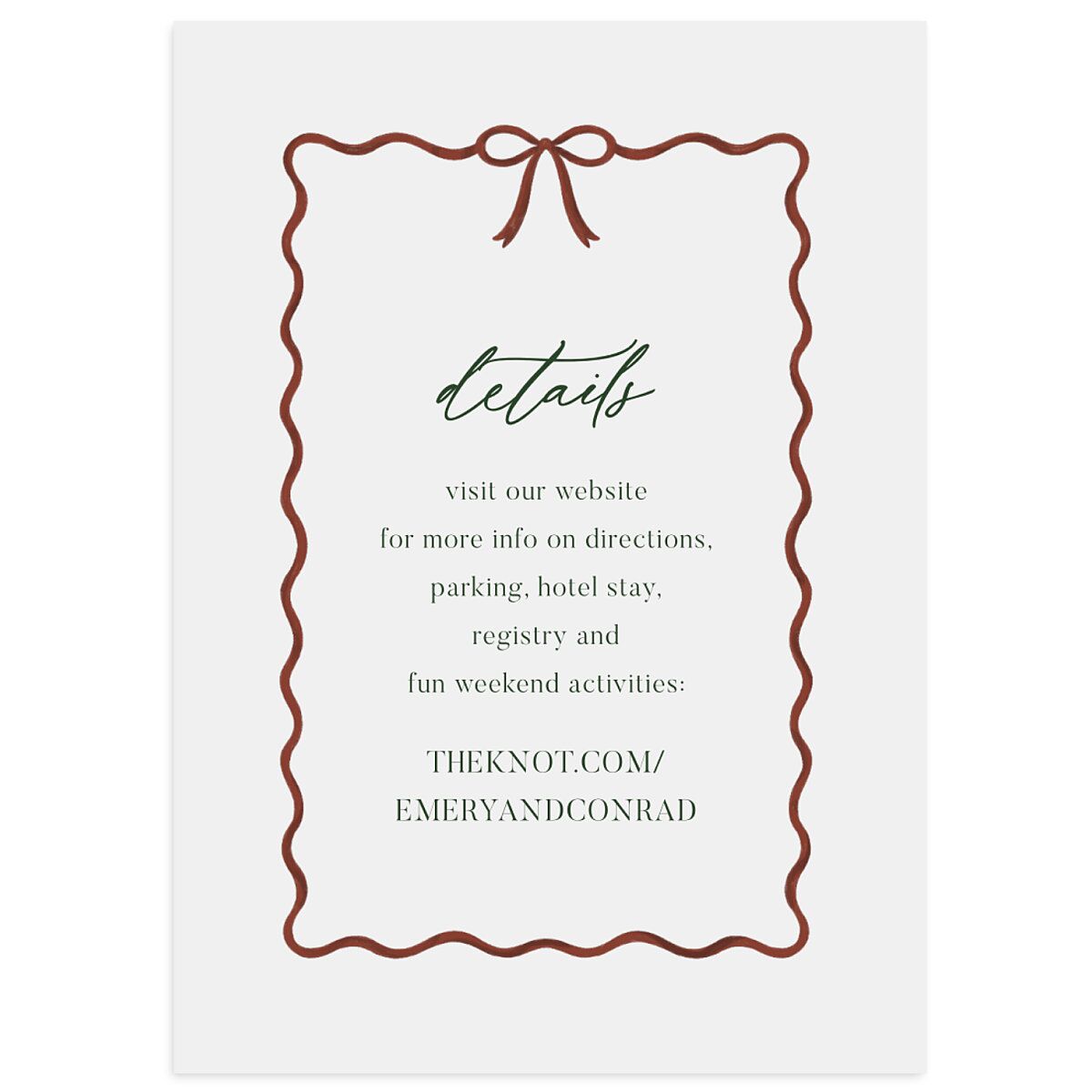 Festive Garland Wedding Enclosure Cards
