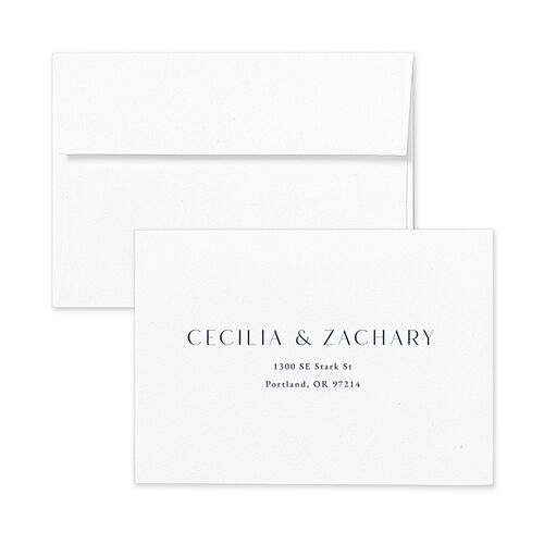 Simple Modern Monogram Response Card Envelopes Kraft Navy Return Address Signature Standard