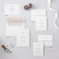 Elegant Photo Monogram Save the Date Postcards Pure White