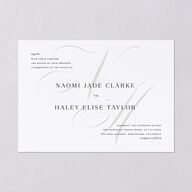 Elegant Monogram Wedding Invitations Pure White Signature Blank No Standard