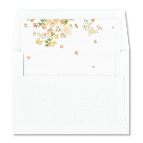 Scattered Blossoms Standard Envelope Liners Standard Pure White