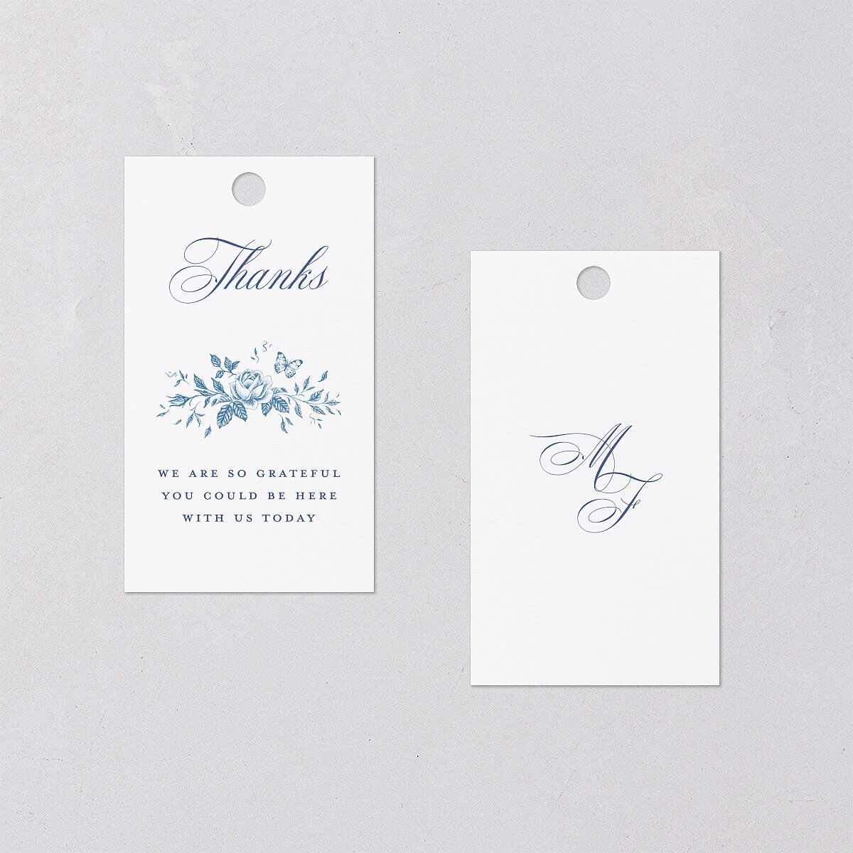 Elegant Rose Crest Favor Gift Tags Sapphire Signature