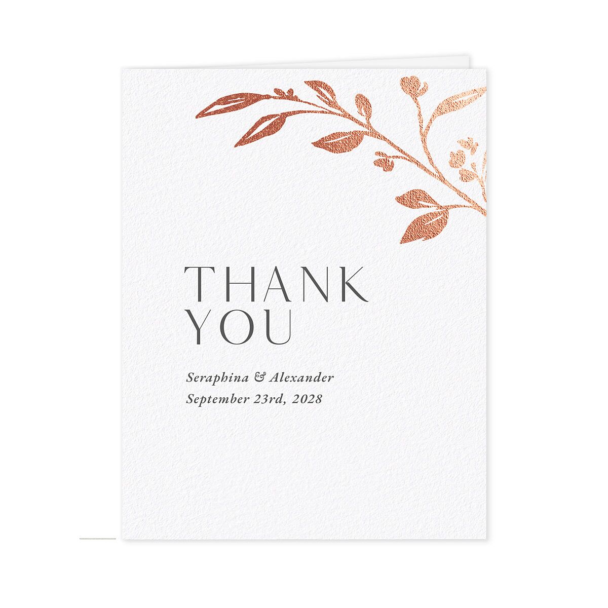Botanical Initials Foil Thank You Cards