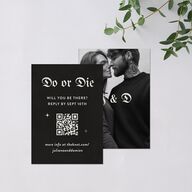 Moody Gothic Rose QR Code RSVP Cards Midnight Signature Standard