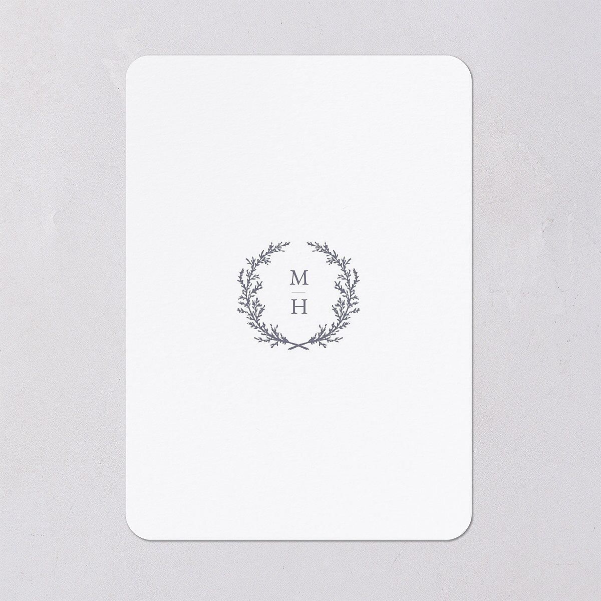 Monogram Branches Botanical Wedding Invitations Regency Blue Signature Blank No Rounded