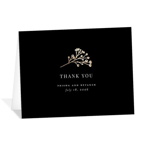 Baby's Breath Thank You Cards Gold Licorice