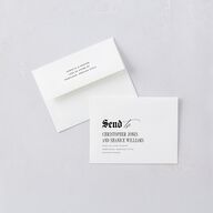 Til Death Gothic Photo Save the Date Magnet Envelopes White Sand Both Recipient and Return Addresses Signature Standard