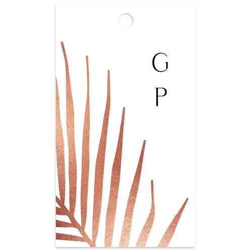 Lavish Palm Favor Gift Tags Rose Gold Pure White Signature
