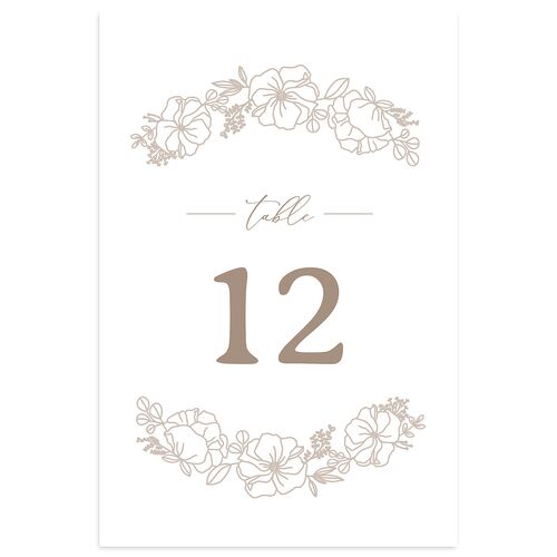 Floral Border Table Numbers Fawn Signature