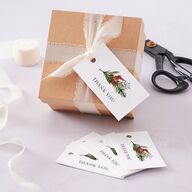 Christmas Poinsettia Favor Gift Tags Ruby Signature