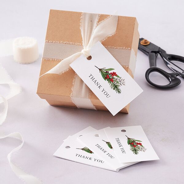 Christmas Poinsettia Favor Gift Tags Ruby Signature