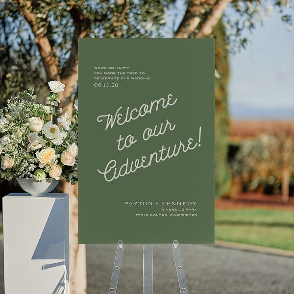 Happy Campers Standard Welcome Sign Large Deep Olive Standard Indoor Foam Core L Welcome