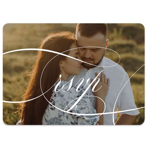 Photo Vow Wedding Response Cards Pure White Signature Rounded