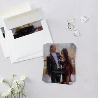 Classic Romantic Photo Save The Date Magnets Licorice Magnet Paper