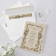 Southwestern Nouveau Wedding Invitations Umber Signature Blank No Standard