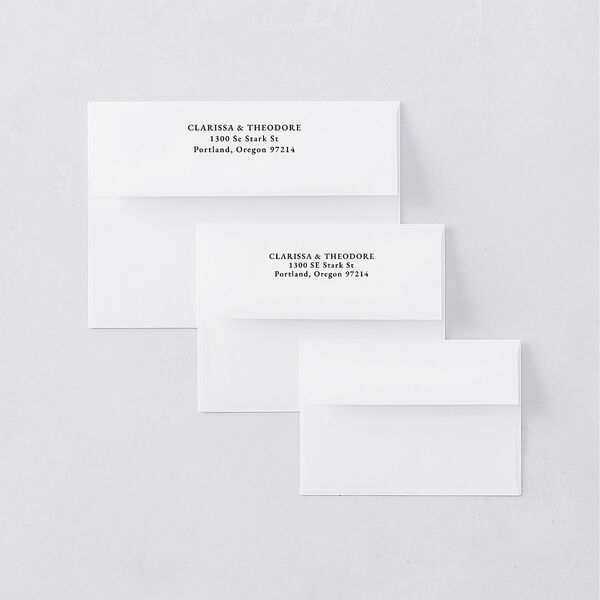 Regal Photo Rehearsal Dinner Invitation Envelopes Midnight White Both Recipient and Return Addresses Signature Standard