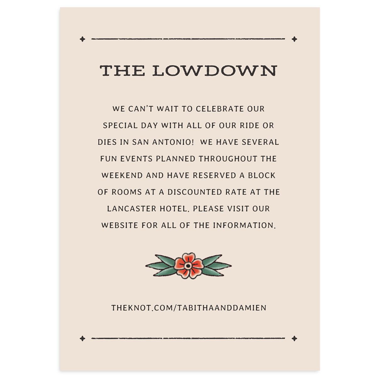 Til Death Tattoos Wedding Enclosure Cards
