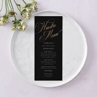Nuestra Boda Menus Gold Charcoal Signature