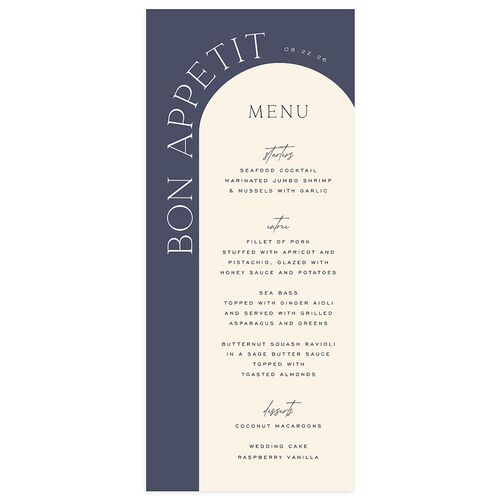 Love Is Patient Menus Midnight Navy Signature