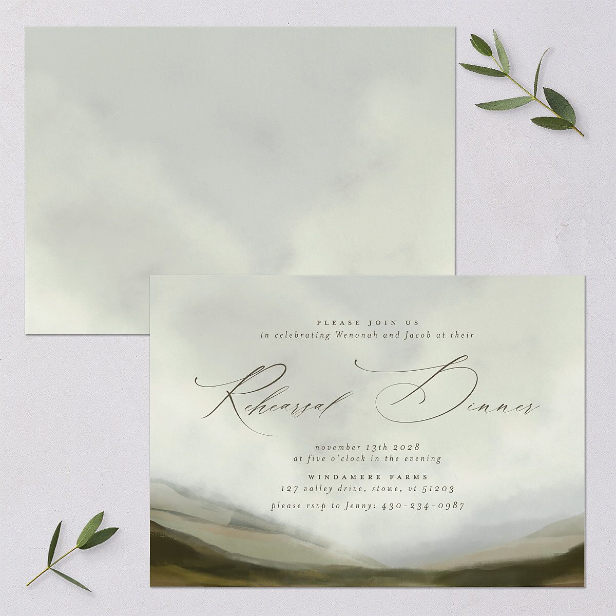 Western Valley Rehearsal Dinner Invitations — view 1