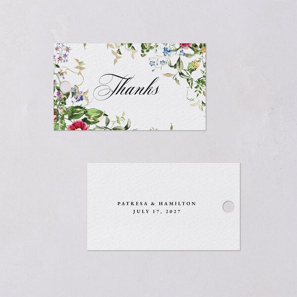 Opulent Garden Foil Favor Gift Tags Gold Pure White Signature