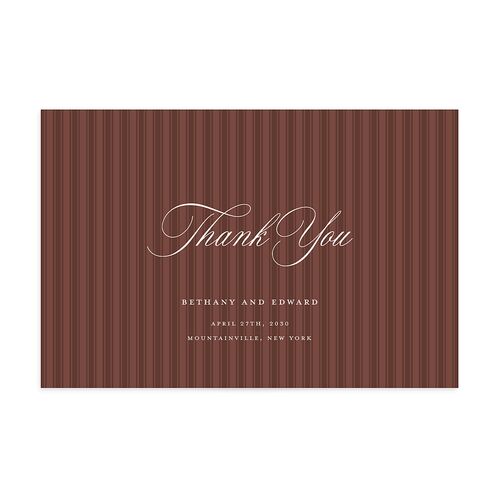 Vintage Oval Monogram Thank You Postcards Merlot