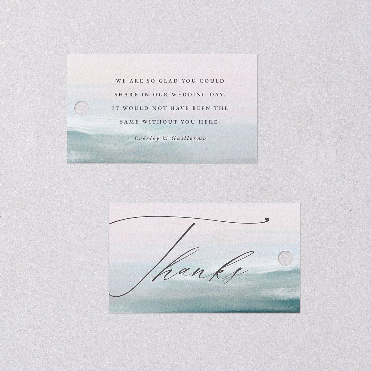 Abstract Beach Favor Gift Tags Regency Blue Signature