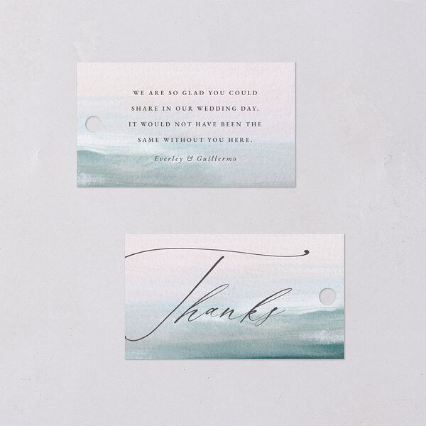 Abstract Beach Favor Gift Tags Regency Blue Signature