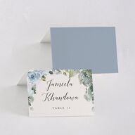 Romantic Laurel Place Cards Dusty Blue Signature
