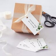 Elegant Ivy Favor Gift Tags Pure White Signature