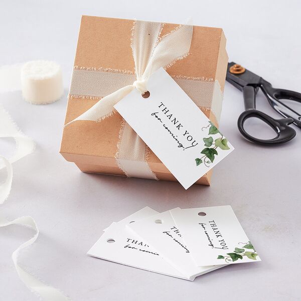 Elegant Ivy Favor Gift Tags Pure White Signature