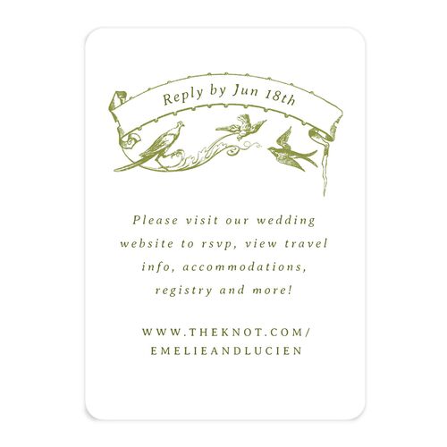 Vintage Toile URL RSVP Cards Dark Camo Signature Rounded