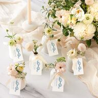 Vintage Bow Favor Gift Tags Regency Blue Signature