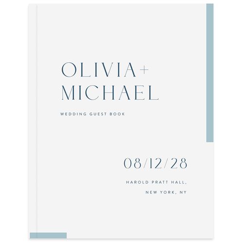 Bar Accent Wedding Guest Book Pastel Blue