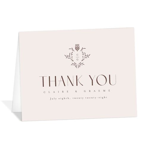 Tartan Crest Thank You Cards Fawn