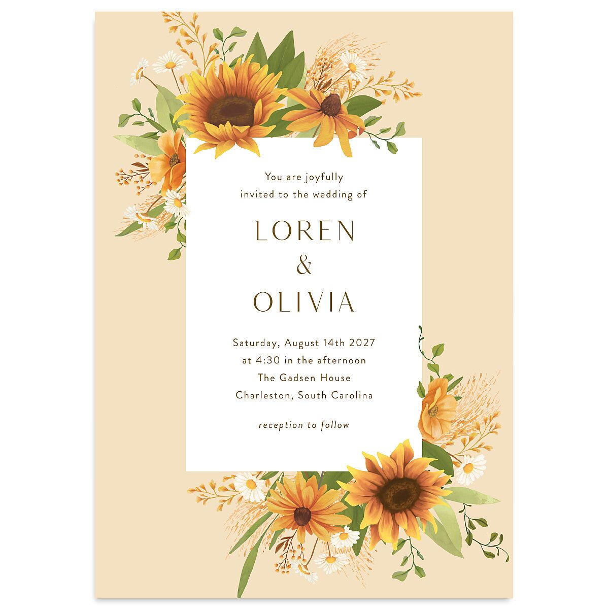 Sweet Sunflowers Wedding Invitations