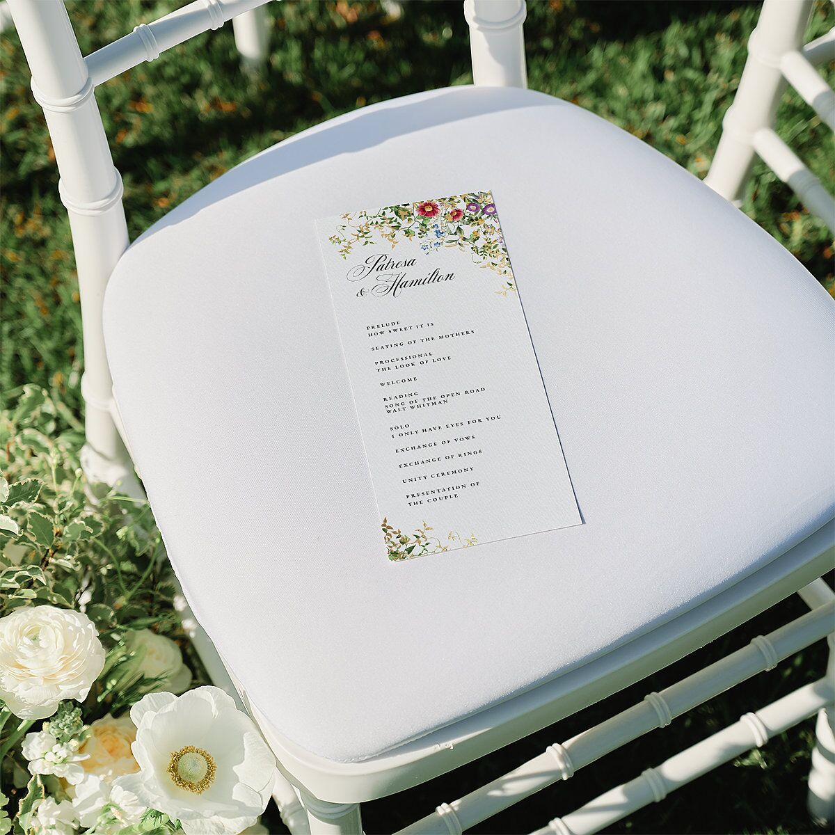 Opulent Garden Foil Wedding Programs — view 4
