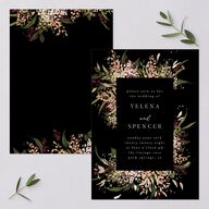 Moody Romance Wedding Invitations Gold Midnight Signature Blank No