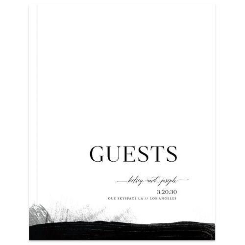 Painted Minimal Wedding Guest Book Midnight