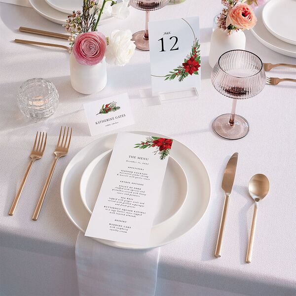 Christmas Poinsettia Place Cards Ruby Signature