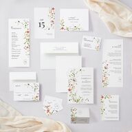 Delicate Wildflower Table Numbers Peach Pink Signature