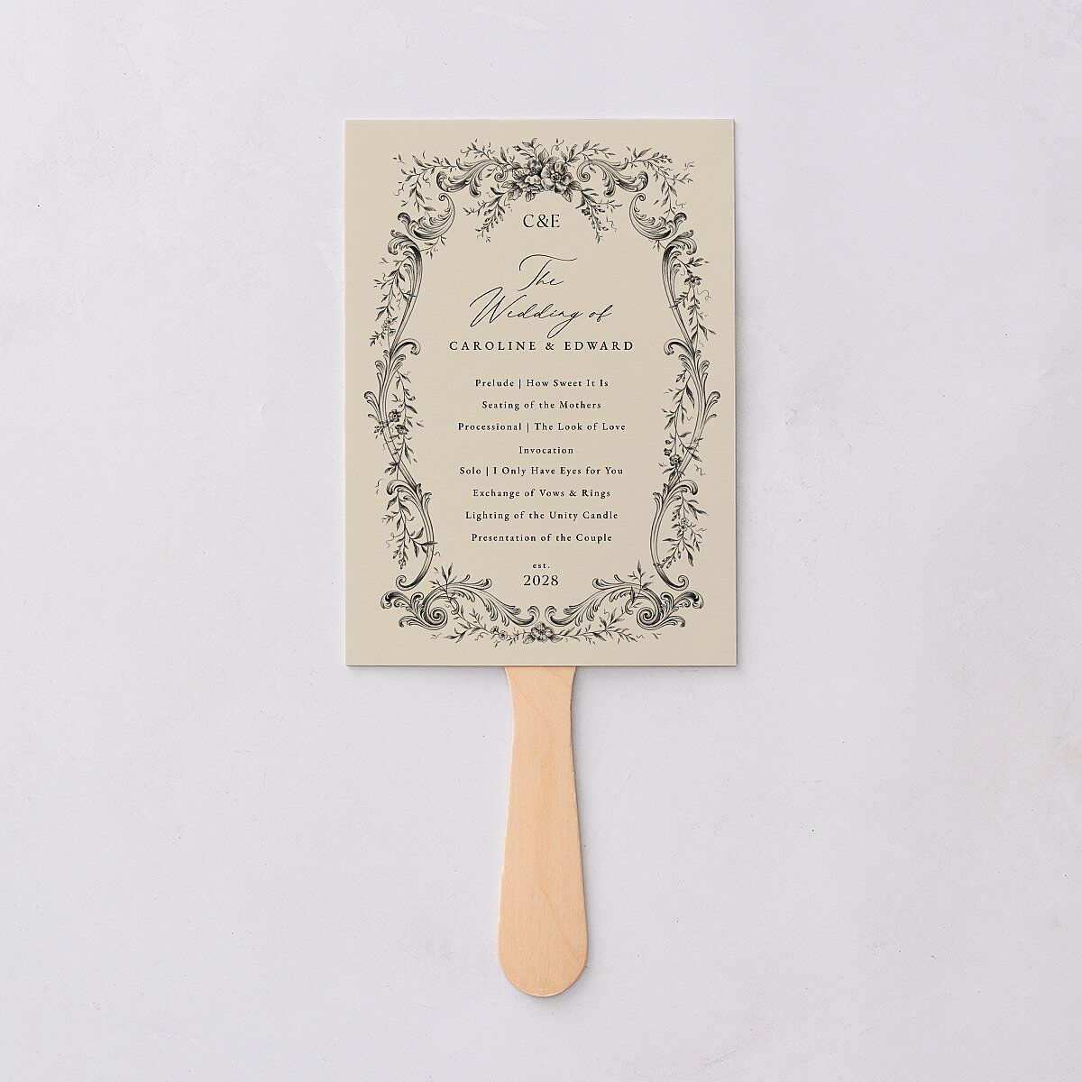 Antique Victorian Botanical Fan Programs Sand Signature Standard