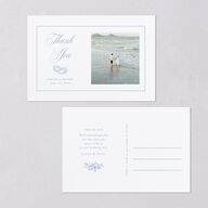 Coastal Oysters and Anchors Thank You Postcards Sea Blue