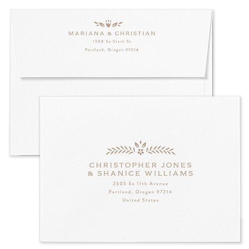 Papel Picado De Mexico Bridal Shower Invitation Envelopes White Taupe Both Recipient and Return Addresses Signature Standard
