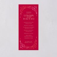 Chinese Phoenix Fenghuang Wedding Programs Rose Pink Signature