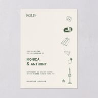 Hand Drawn Recipe Wedding Invitations Dark Camo Signature Blank No Standard