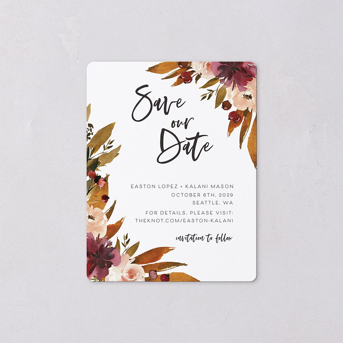 Fall Foliage Save The Date Magnets Chestnut Magnet Paper