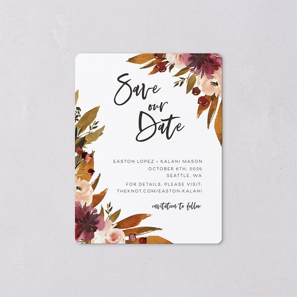 Fall Foliage Save The Date Magnets Chestnut Magnet Paper